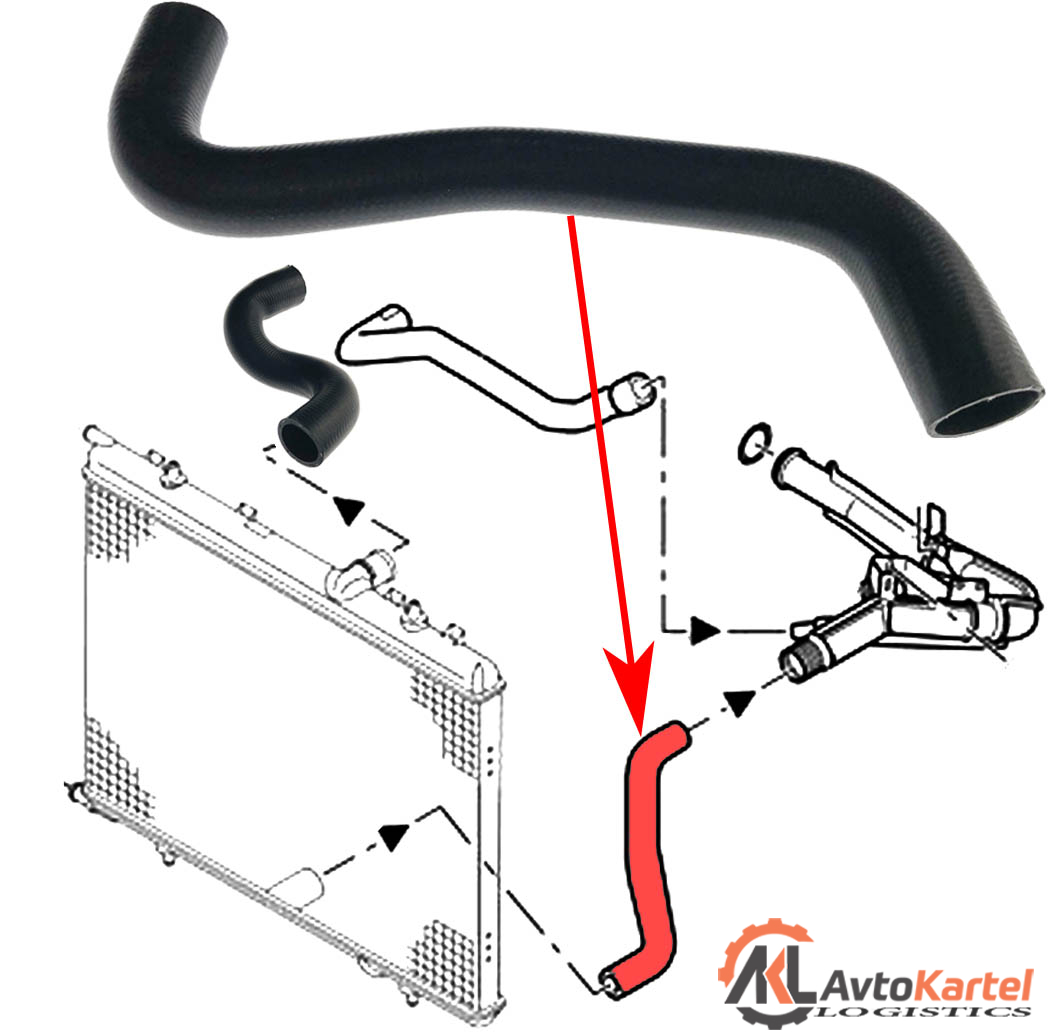 Патрубок радиатора нижний CITROEN Berlingo, Xsara II, PEUGEOT 206, Partner