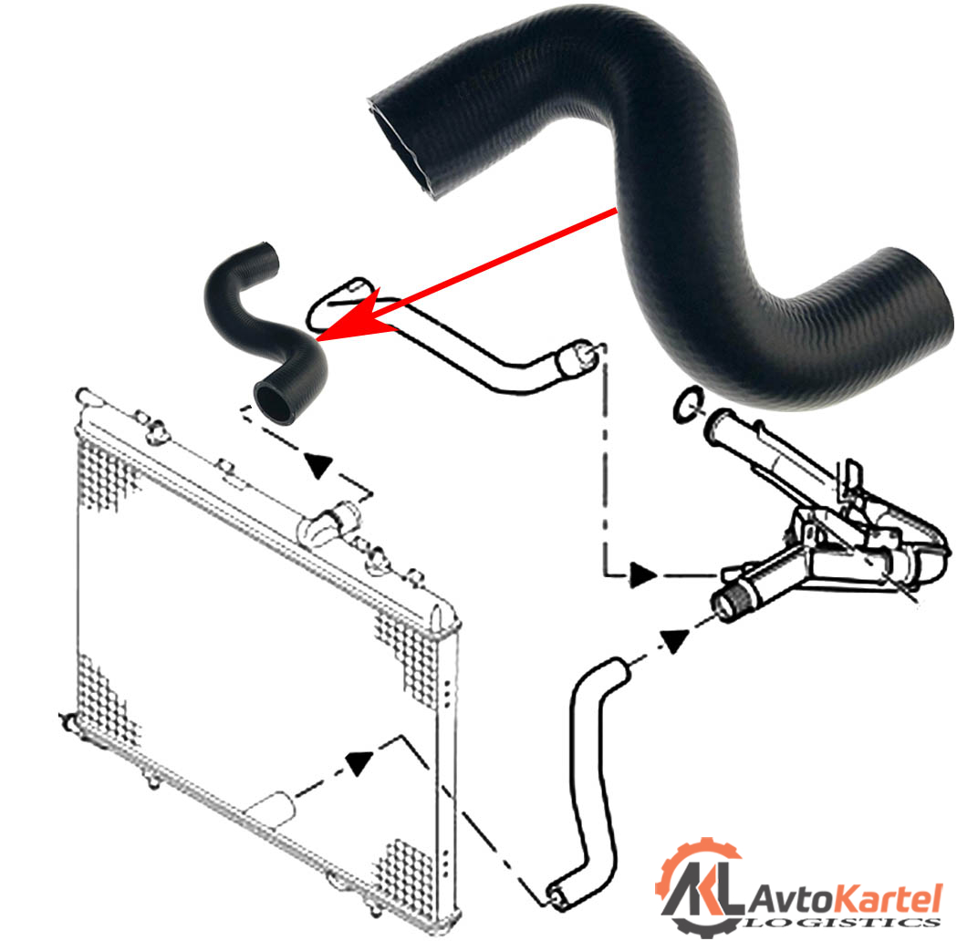 Патрубок радиатора верхний PEUGEOT 206, Partner II 1.9 D, CITROEN Berlingo II, Xsara II