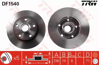 Диск тормозной заднний SEAT: TOLEDO I 93-99,  VW:  540