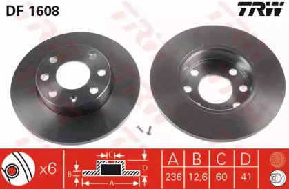 Диск тормозной передний OPEL: ASCONA C 81-88, ASCO 608