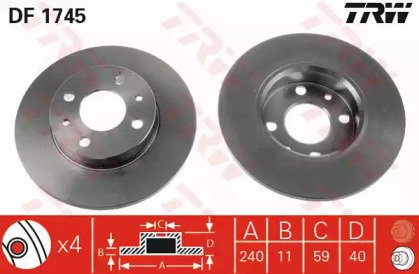 Диск тормозной ALFA ROMEO: 145 94-01, 146 95-01, 1 745