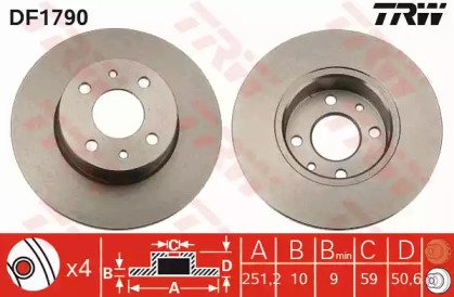 Диск тормозной заднний ALFA ROMEO: 164 87-98,  FIA 790