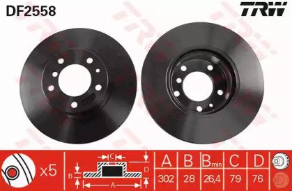 Диск тормозной передний BMW: 5 92-95, 5 Touring 93 558