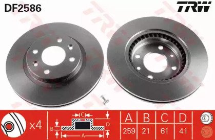 Диск тормозной передний NISSAN: KUBISTAR 03-,  REN 586