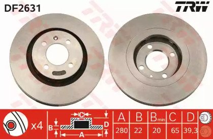 Диск тормозной передний SEAT: CORDOBA 96-99, CORDO 631