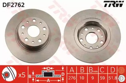 Диск тормозной заднний ALFA ROMEO: 166 98-,  LANCI 762