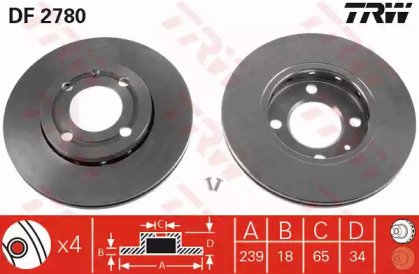 Диск тормозной передний SEAT: AROSA 97-04,  VW: LU 780