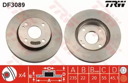 Диск тормозной передний MAZDA: 323 C IV 89-94, 323 089