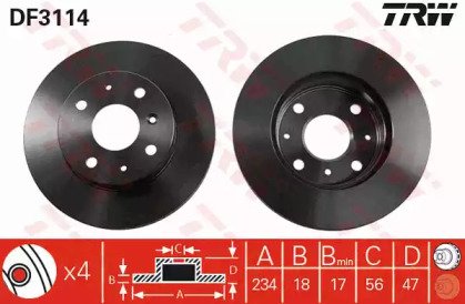 Диск тормозной передний DAIHATSU: APPLAUSE I 89-97 114