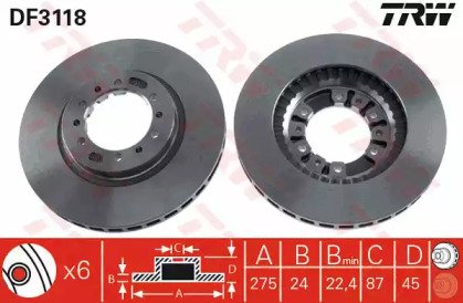 Диск тормозной передний MITSUBISHI: L 200 06-, L 2 118