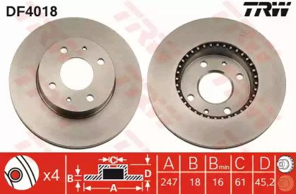 Диск тормозной передний NISSAN: ALMERA I 95-00, AL 018