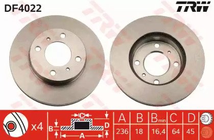 Диск тормозной передний MITSUBISHI: CARISMA 95-06, 022