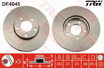 Диск тормозной передний VW: PASSAT 96-00, PASSAT V 045