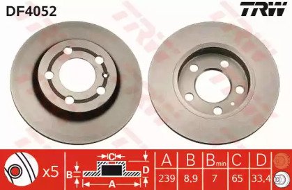 Диск тормозной заднний AUDI: A3 96-, TT 98-, TT Ro 052