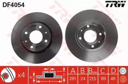 Диск тормозной передний MITSUBISHI: CARISMA 97-06, 054