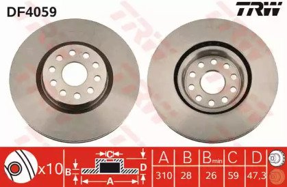 Диск тормозной передний ALFA ROMEO: 166 98-,  LANC 059