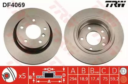 Диск тормозной заднний BMW: 3 98-05, 3 Compact 01- 069