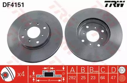 Диск тормозной передний HONDA: ACCORD VII 98-02, A 151