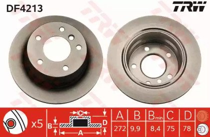 Диск тормозной заднний BMW: 3 Compact 94-00 213