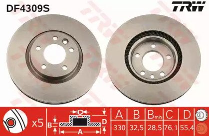 Диск тормозной передний VW: MULTIVAN Mk V 03-, MUL 09S