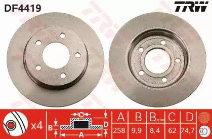 Диск тормозной заднний MAZDA: 3 03-, 3 седан 04- 419