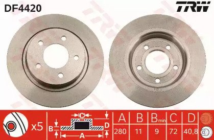 Диск тормозной заднний MAZDA: 3 03-, 3 седан 04-,  420