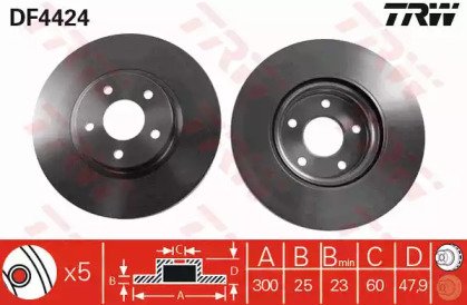 Диск тормозной передний FORD: C-MAX 07-, FOCUS C-M 424