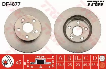 Диск тормозной передний TOYOTA: CELICA  93 - 99 877