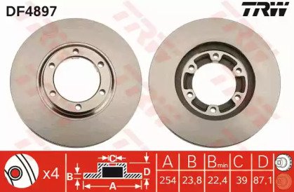 Диск тормозной передний MITSUBISHI: L 200  96 - 897