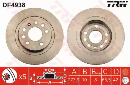 Диск тормозной заднний OPEL: ASTRA H 04 - , ASTRA  938