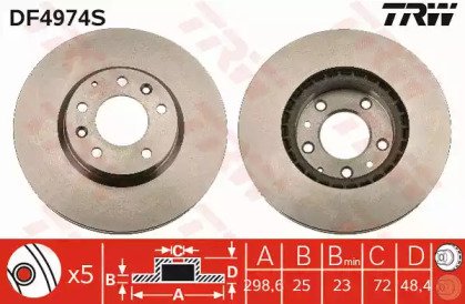 Диск тормозной передний MAZDA: 6 (GH) 07-, 6 Накло 74S