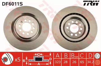 Диск тормозной передний SEAT: LEON (1M1) 99-06 , T 11S