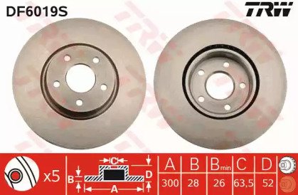 Диск тормозной передний FORD: MONDEO IV 07-, MONDE 19S