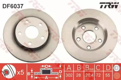 Диск тормозной передний JEEP: WRANGLER II (TJ) 96- 037