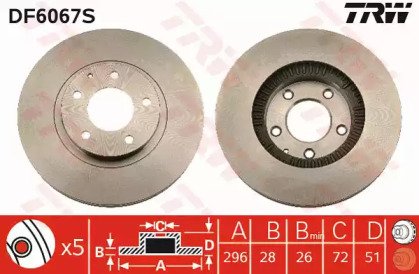 Диск тормозной передний MAZDA: MPV II (LW) 99- 67S