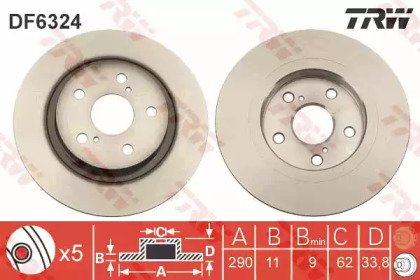 Диск тормозной TOYOTA: AVENSIS 1.6/1.8/2.0/2.0 D-4 324