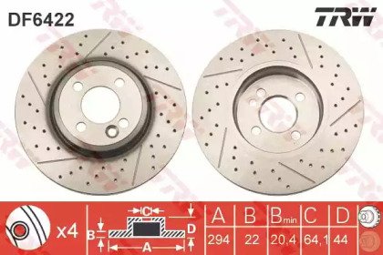 Диск тормозной MINI: MINI 01-06, MINI 06-, MINI CL 422