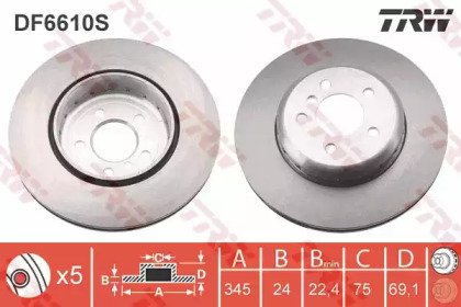 Диск тормозной задн, BMW: 5 (F10, F18) 10-, 5 Gran 10S