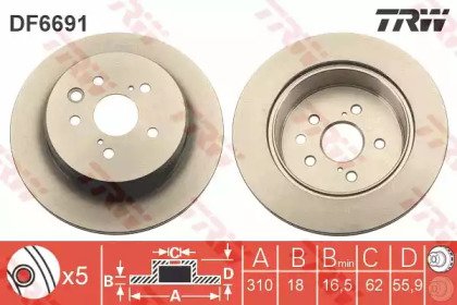 Диск тормозной Lexus IS/GS 2012- 691