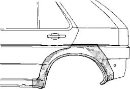 Арка крыла задняя правая  VW: GOLF 2/JETTA 2 83-91 148