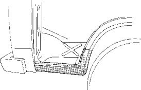 Порог кузова левый VW: LT (1975-1996) 101