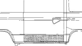 Панель ремонтная дверь боковая низкий 24 cm VW T4  174