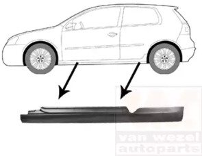 Порог кузова VW GOLF 5 (08/2003-) левый мод 2дв 101