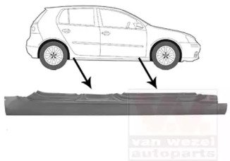 Порог кузова VW GOLF 5 (08/2003-) правый мод 4дв 104