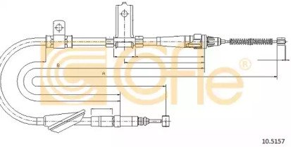 Трос стояночного тормоза задний левый LANDROVER FR 157