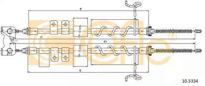 Трос стояночного тормоза задний FORD TRANSIT CONNE 334