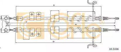 Трос стояночного тормоза задний FORD TRANSIT CONNE 336