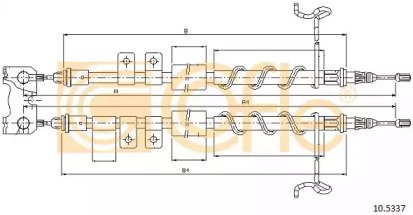 Трос стояночного тормоза задний FORD TRANSIT CONNE 337