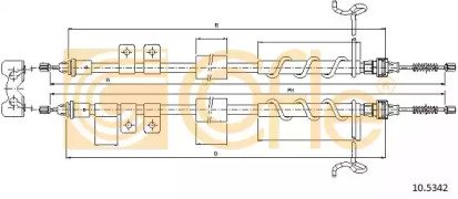 Трос стояночного тормоза задний FORD TRANSIT CONNE 342