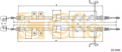 Трос стояночного тормоза задний FORD TRANSIT CONNE 345